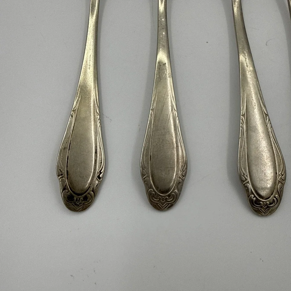 Set Of Six German Vintage Silvia Silver plated Forks Rococo Style